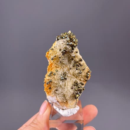 Pyrite with iridescent chalcopyrite from Hubei China
