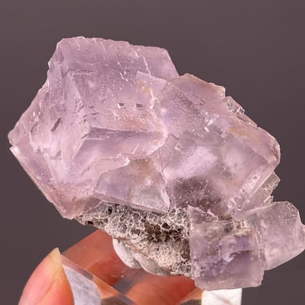 Purple fluorite crystal cluster Western China front view