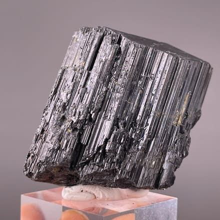 Black tourmaline schorl crystal cluster China front view