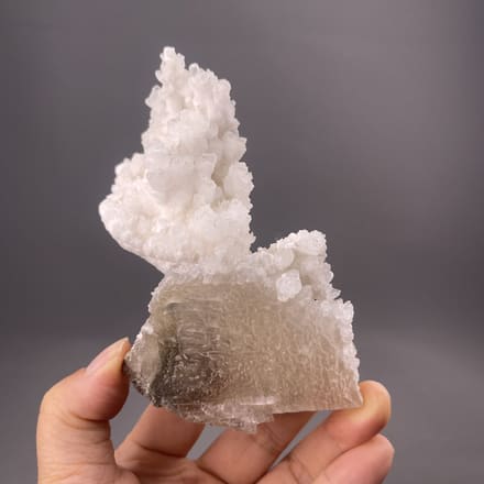 White rhombohedral calcite cluster from Lanwen Mine, Yunnan Province, China