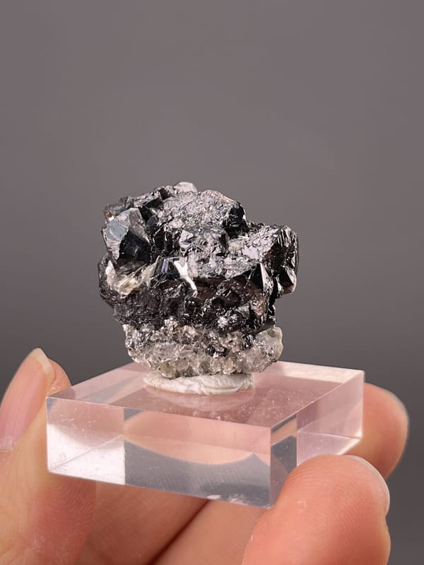 Angled view of Xuebaoding cassiterite highlighting octahedral form
