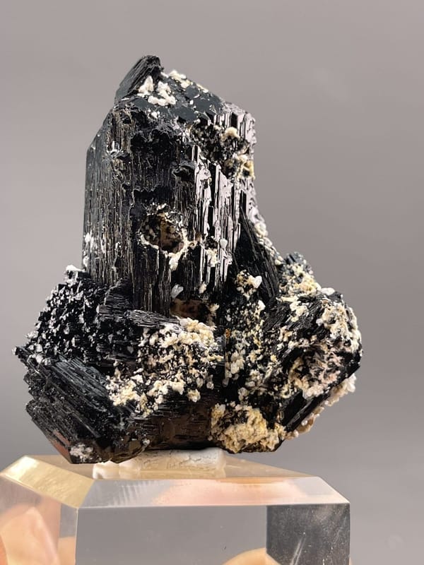 Tourmaline Prismatic from Tsumeb Mine, Namibia – full specimen against white background