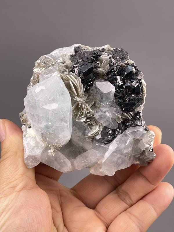 Blue Cassiterite Cluster Xuebaoding Pingwu