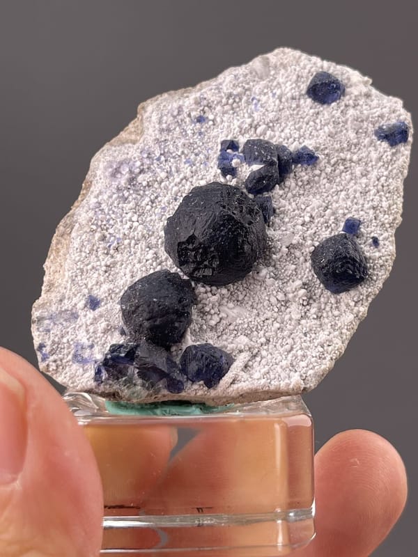 Angled view of Inner Mongolia fluorite highlighting colour contrast