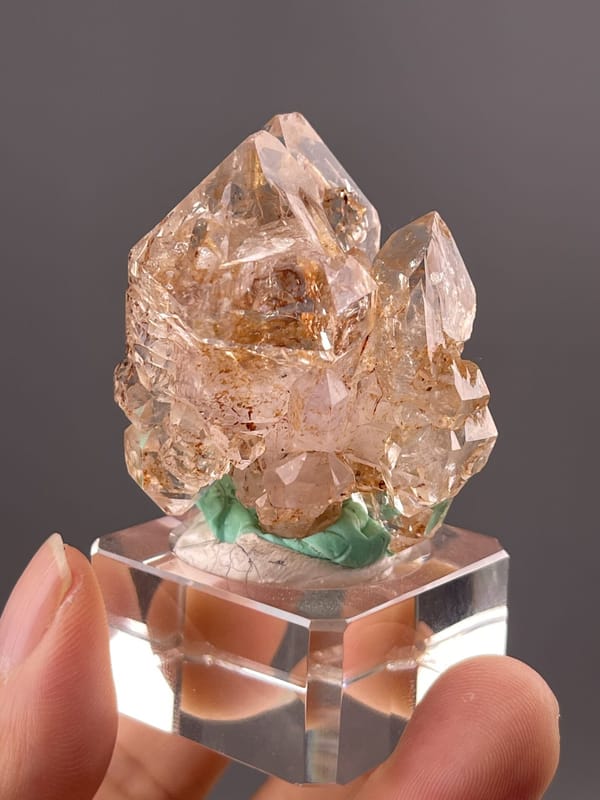 Clear quartz crystal showing prismatic termination, Pakistan