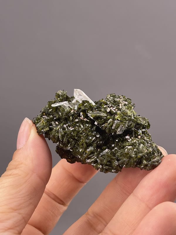 Prismatic Quartz Crystal from Maoniuping, Sichuan, China – angled view showing matrix