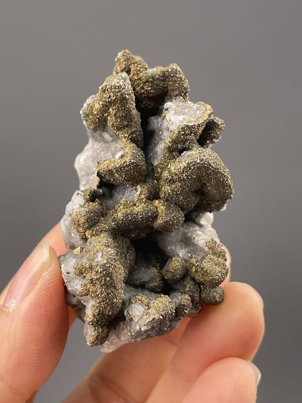Sparkling pyrite druzy showing brilliant metallic luster, 3 g