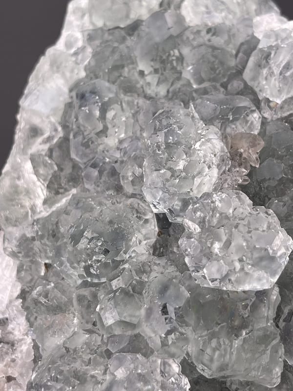 Side view of fluorite showing large botryoidal form