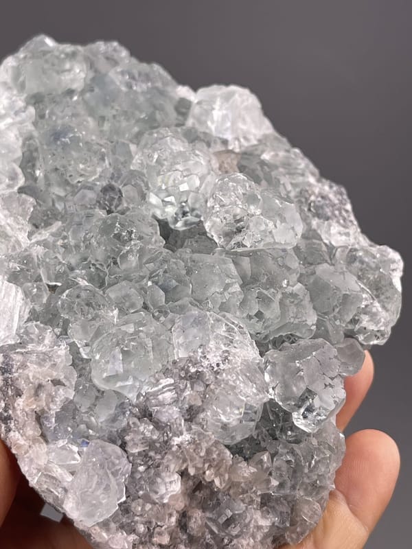 Top view of fluorite showing botryoidal surface pattern