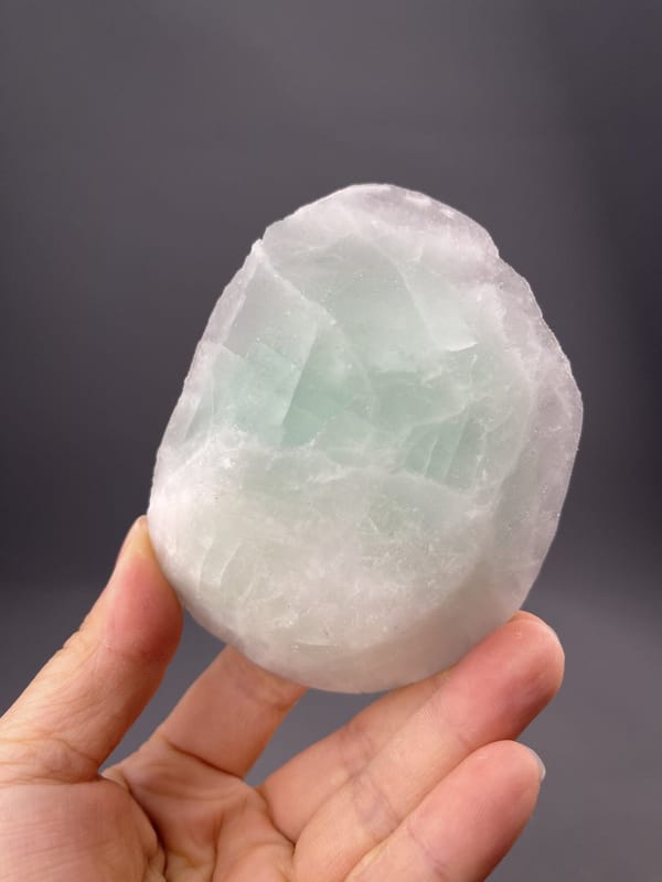 Angled view of Inner Mongolia fluorite highlighting green-black contrast