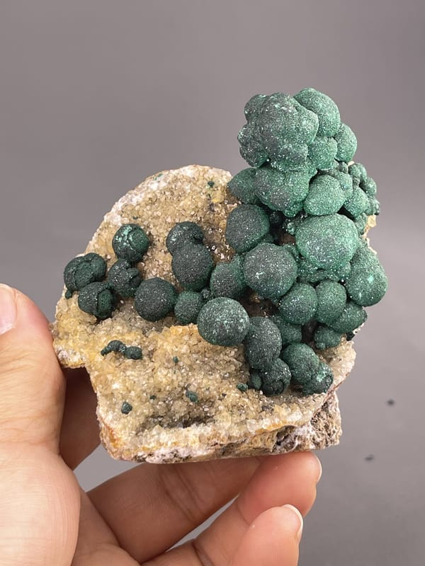 Malachite Specimen from DR Congo Origin – crystal termination detail