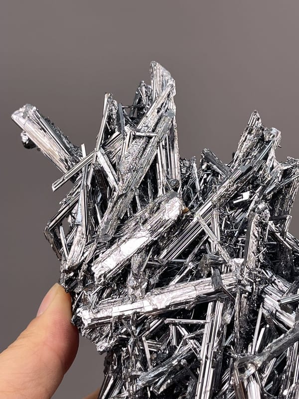 Stibnite Crystal Formation from Hunan, China – reverse side