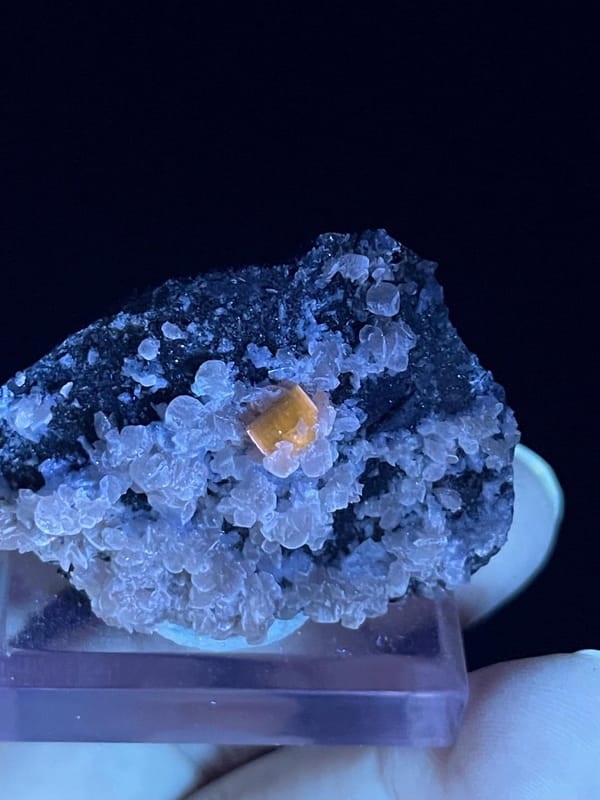 Scale reference of flower-form rhodochrosite from Guangxi