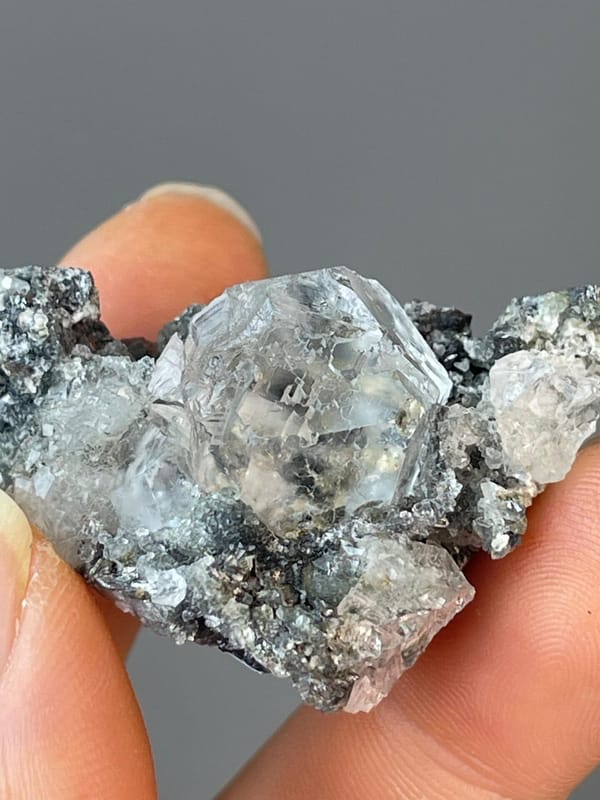 Large transparent fluorite sphere natural mineral