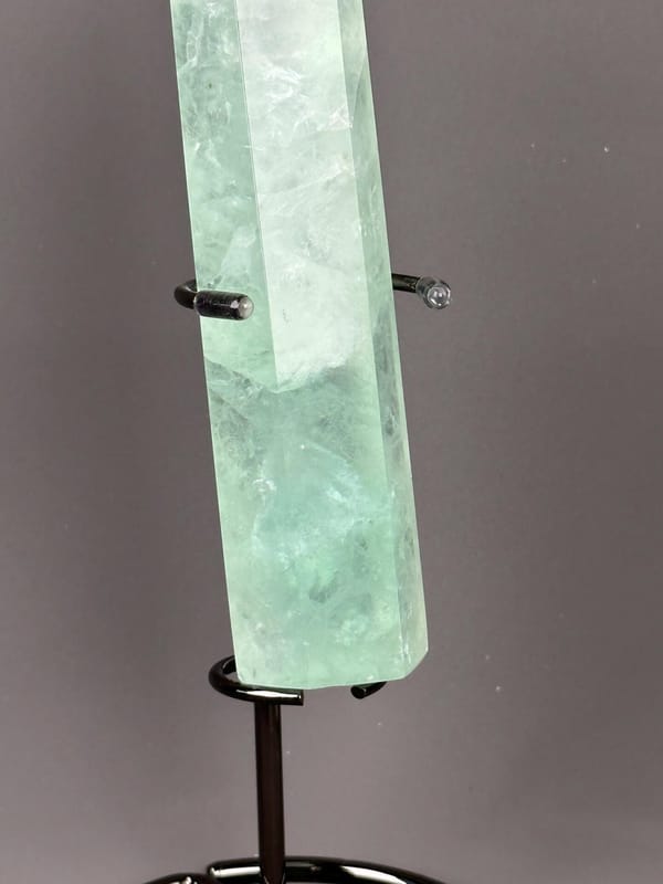 Green fluorite tower showing translucent body