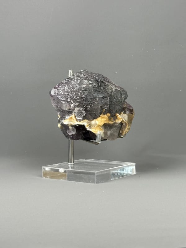 Etched surface twin fluorite crystal detail