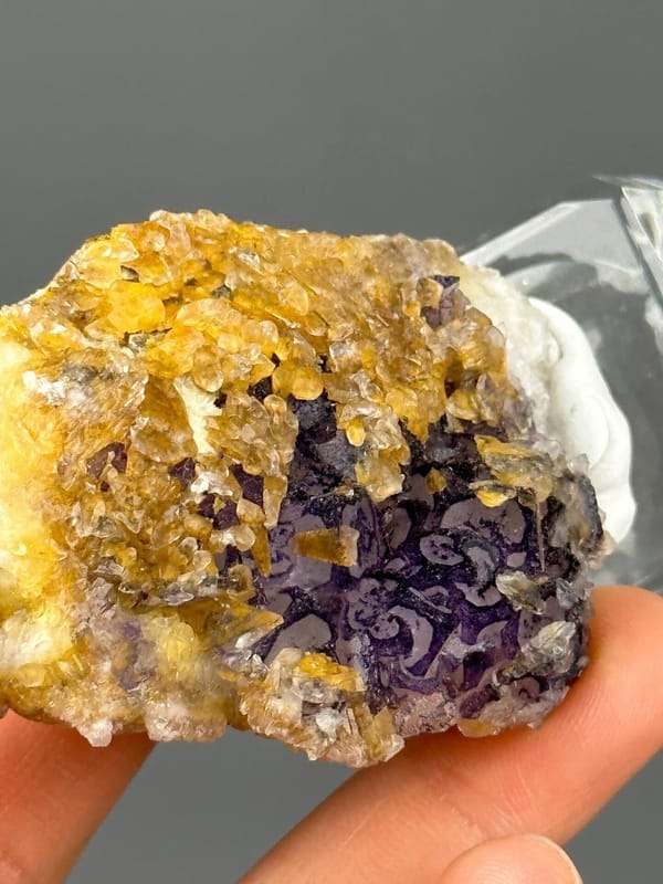 Guizhou fluorite calcite specimen under studio lighting