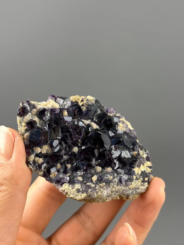 Purple fluorite translucent light transmission