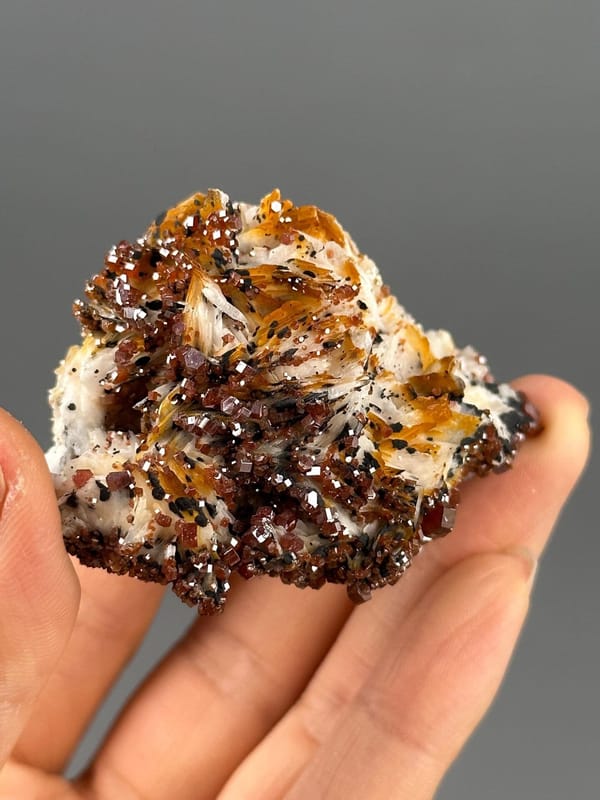 Top view of vanadinite crystal coverage on matrix
