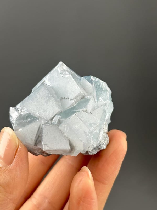 Top view of twin fluorite crystal formation