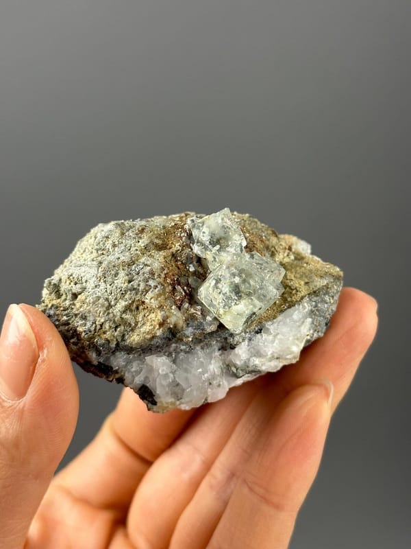 Top view of fluorite crystal clarity