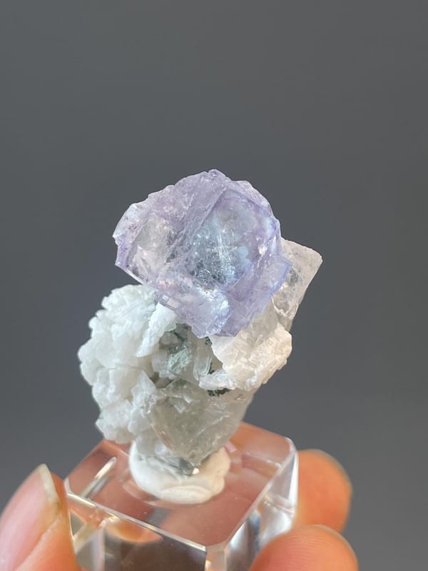Blue rose fluorite with quartz from Yaogangxian, Hunan, China