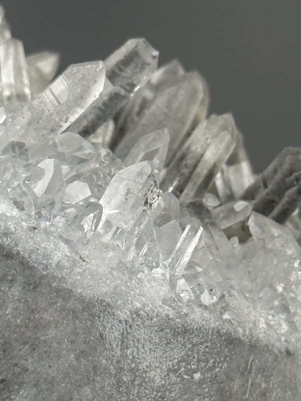 Angled view of crystal elephant sculpture