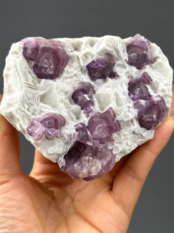 Back view of Zhejiang lollipop fluorite specimen
