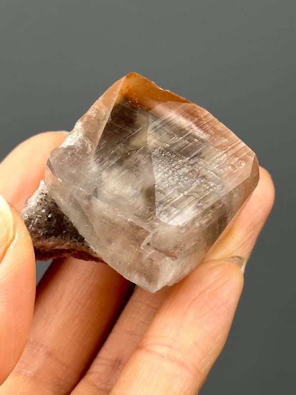 Detail of calcite surface showing transparency and luster