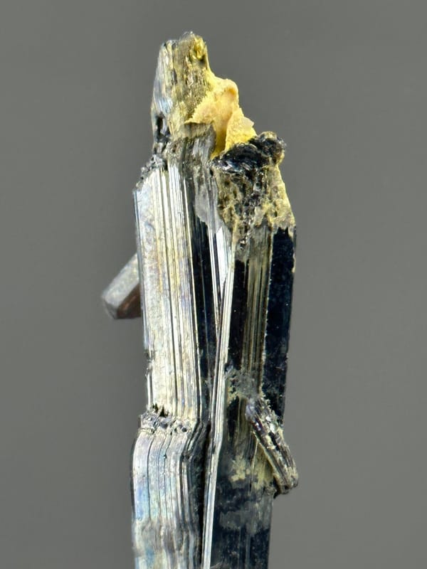 Columnar metallic stibnite crystal from Hunan, China