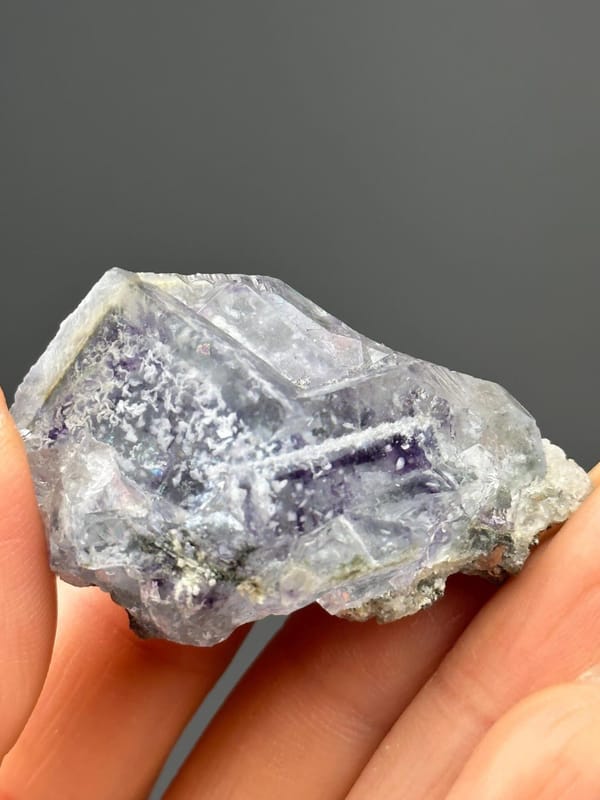 Purple fluorite with phantom bands and snowflakes, Yaogangxian