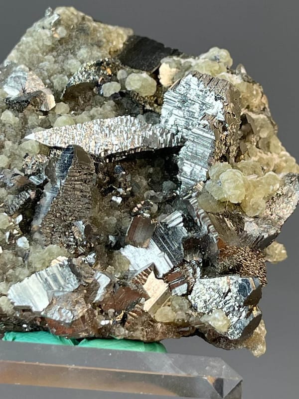 Hunan chalcopyrite and pyrite cluster with metallic luster