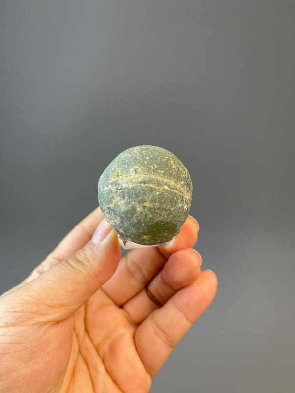 Angled view of prehnite botryoidal cluster