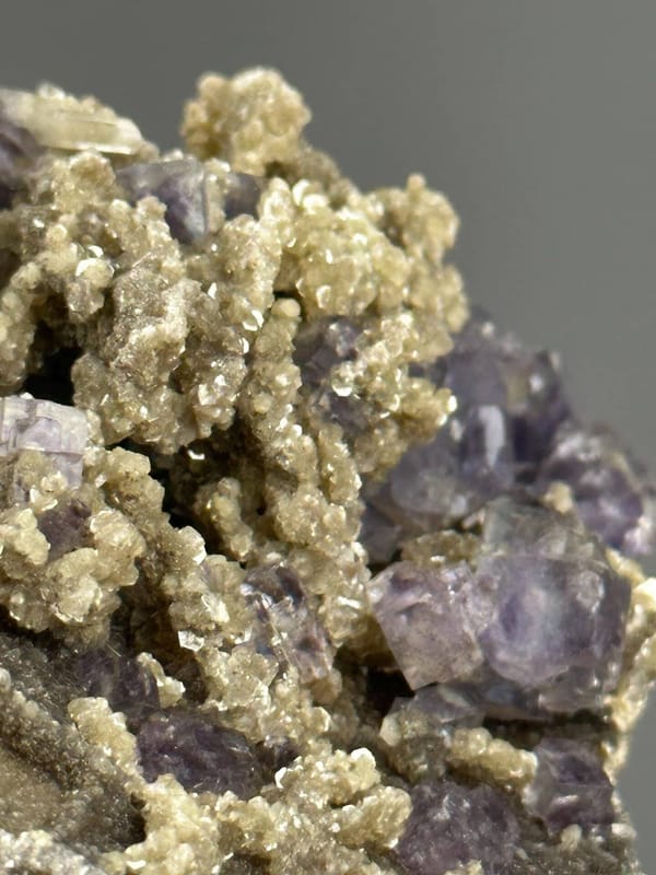 Purple phantom fluorite on quartz matrix Yaogangxian