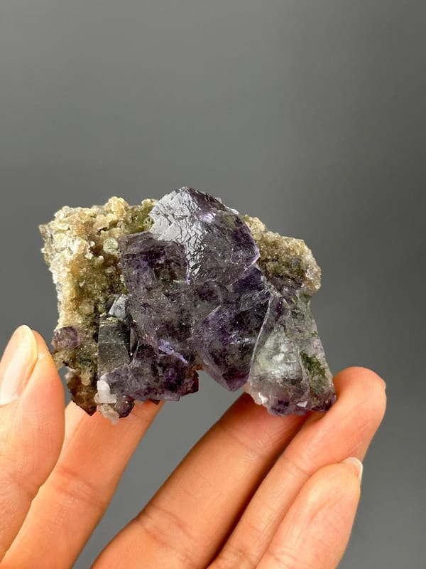 Yaogangxian fluorite dolomite specimen under studio lighting