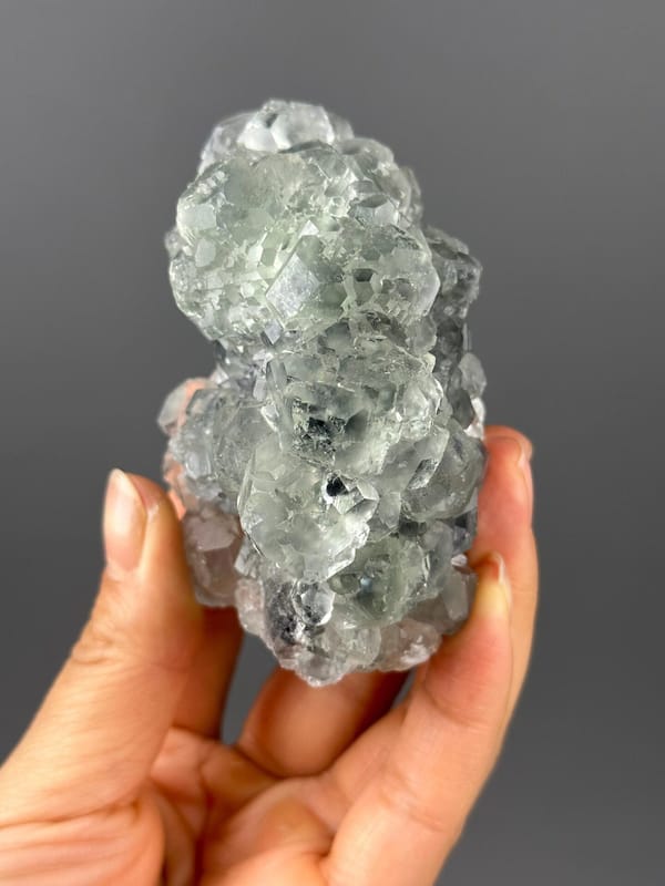 Vibrant green color of bubble fluorite specimens