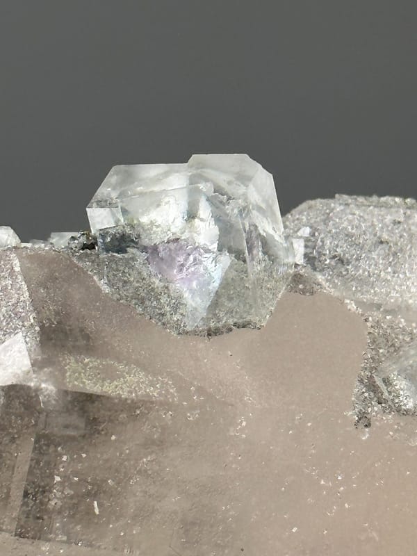 Back view of raw green fluorite cluster, Yaogangxian Mine
