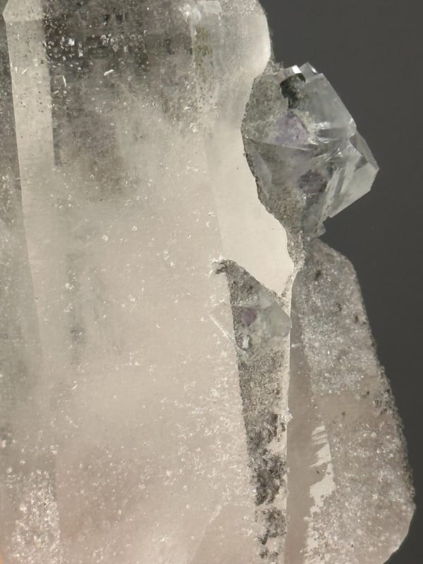 Detail of fluorite crystal surface and green colour