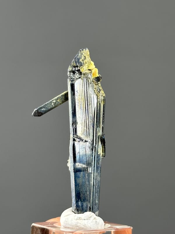 Detail of stibnite striation and metallic surface