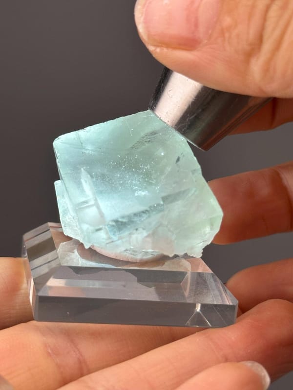 Detail of fluorite surface showing crystal clarity