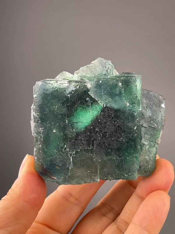 Green fluorite crystal cluster from Namibia