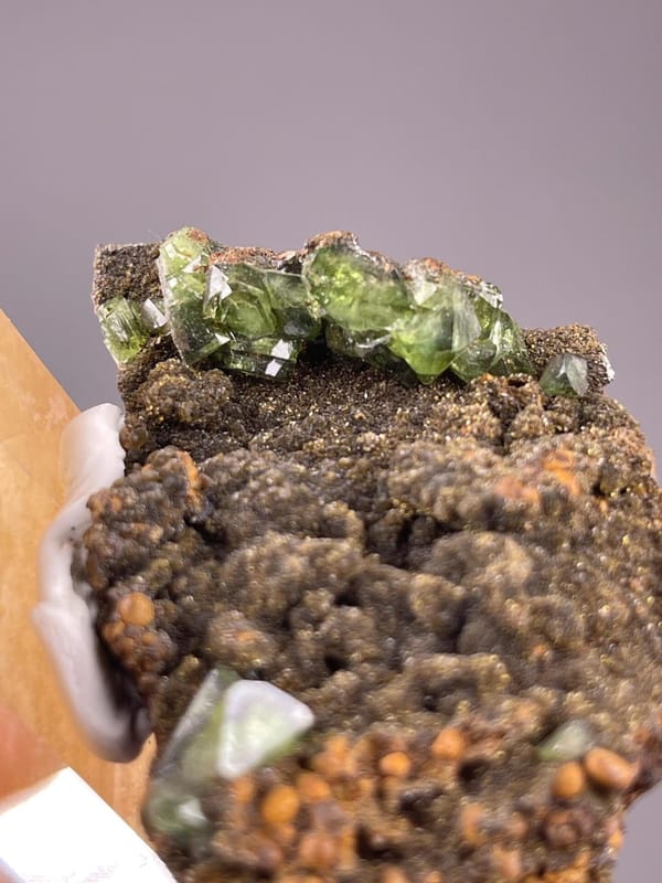 Raw green grossular garnet from Tanzanian mineral deposit
