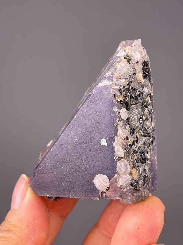 Unusual macle-type fluorite showing triangular face