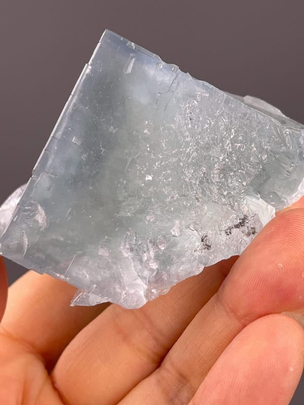 Raw fluorite crystal with natural green phantom, Hunan origin