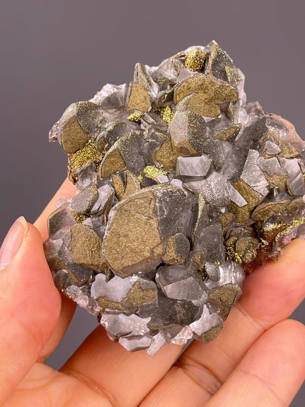Calcite and pyrite Mercedes formation, Daye Mine, Hubei, China