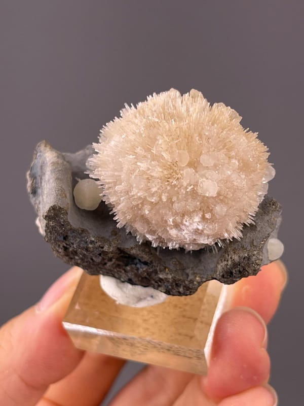 Detail of stilbite crystal spray and pearly sheen