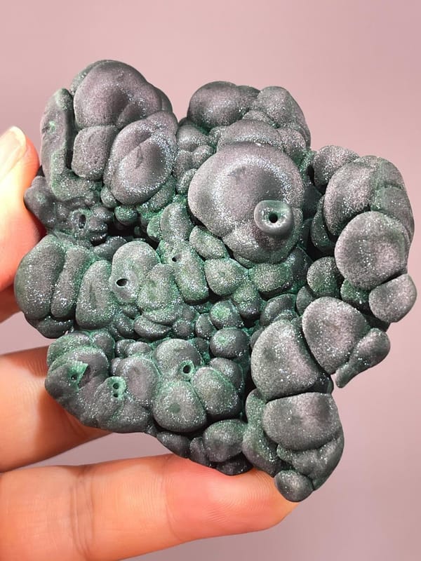 Silky botryoidal malachite from Yangchun mining district