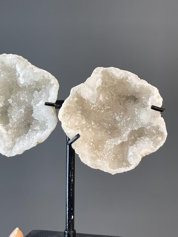 Scale view of 5.0x2.5x5.0 in quartz geode, Brazil