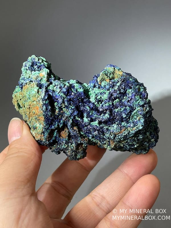 Blue azurite with green malachite from Chinese locality