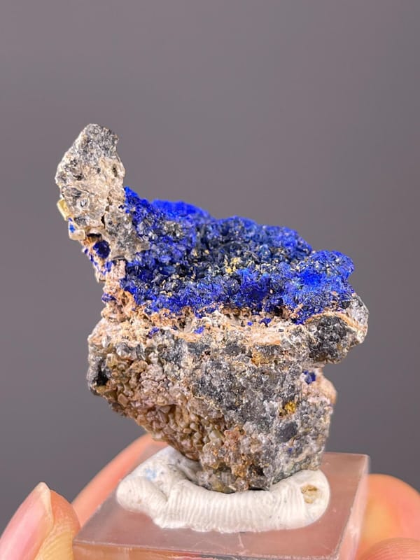Rich deep blue azurite with layered crystal formations, China